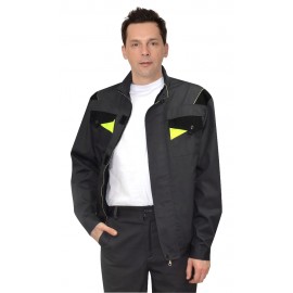 Куртка "ХОВАРД": темно-серая с черной и лимонной отделкой